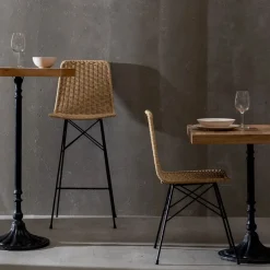 Silla de interior y exterior de ratán sintético 45x41x83cm^Casa Viva Outlet