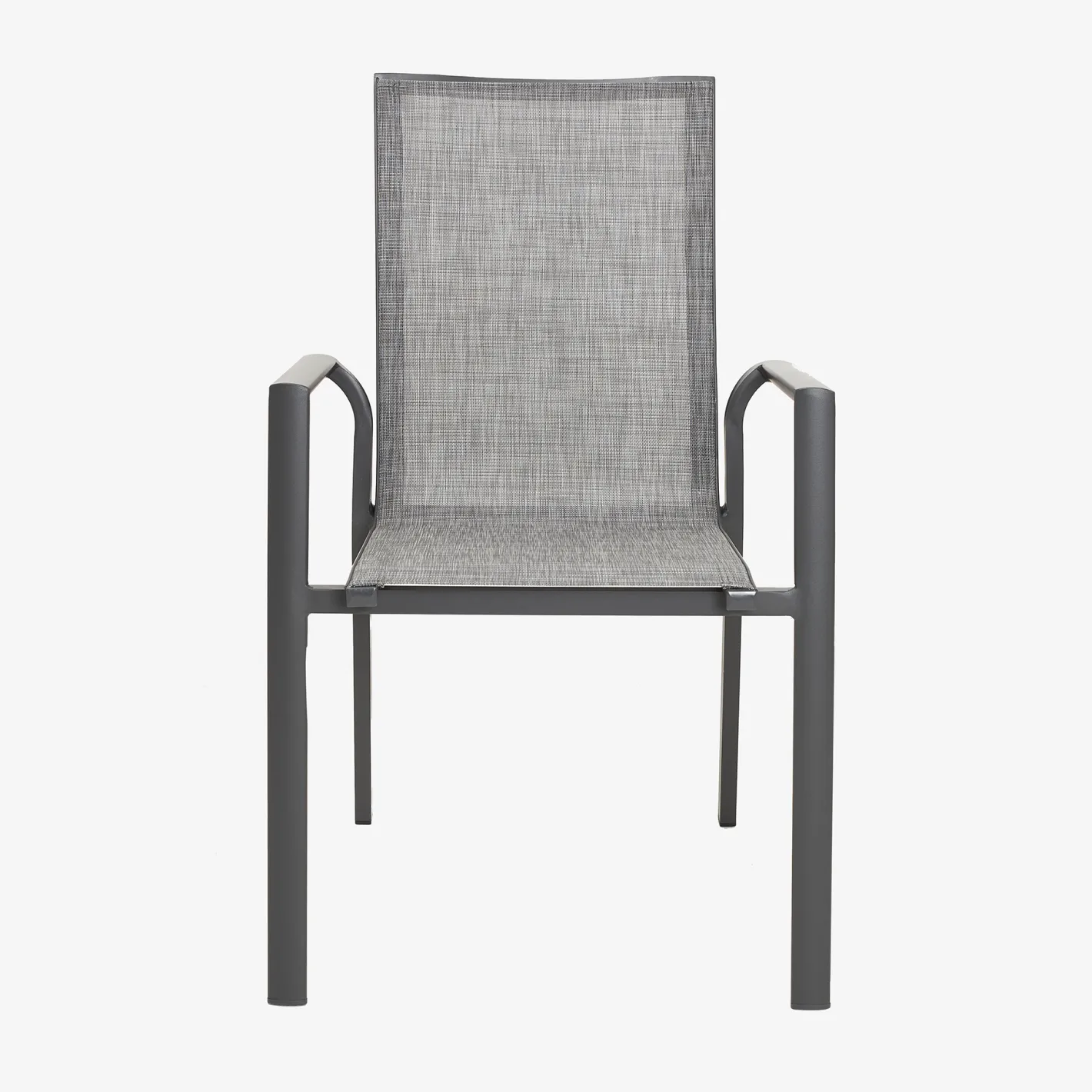 Silla de jardín apilable de aluminio y textilene gris 58x65x91,5cm^Casa Viva Hot