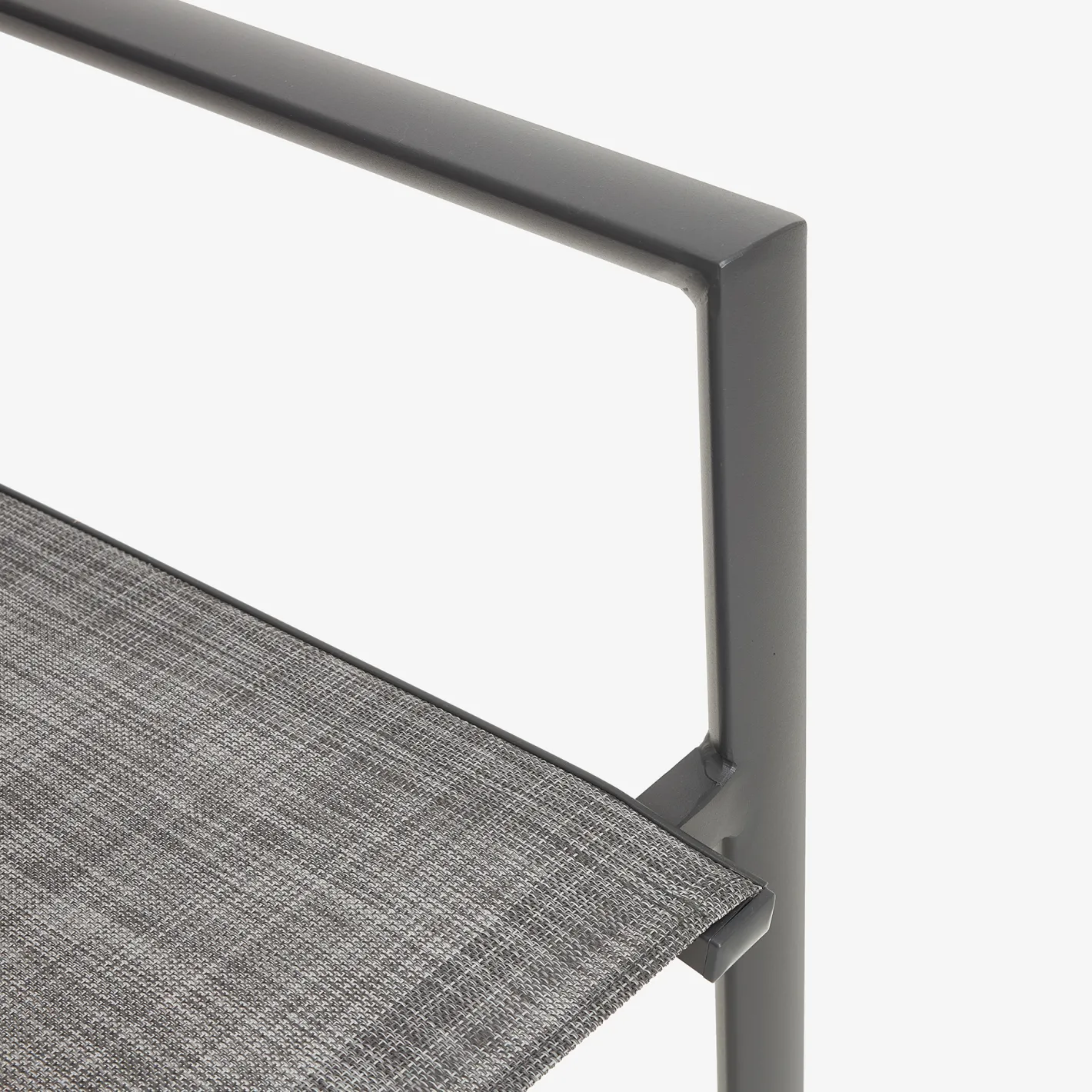 Silla de jardín apilable de aluminio y textilene gris 58x65x91,5cm^Casa Viva Hot