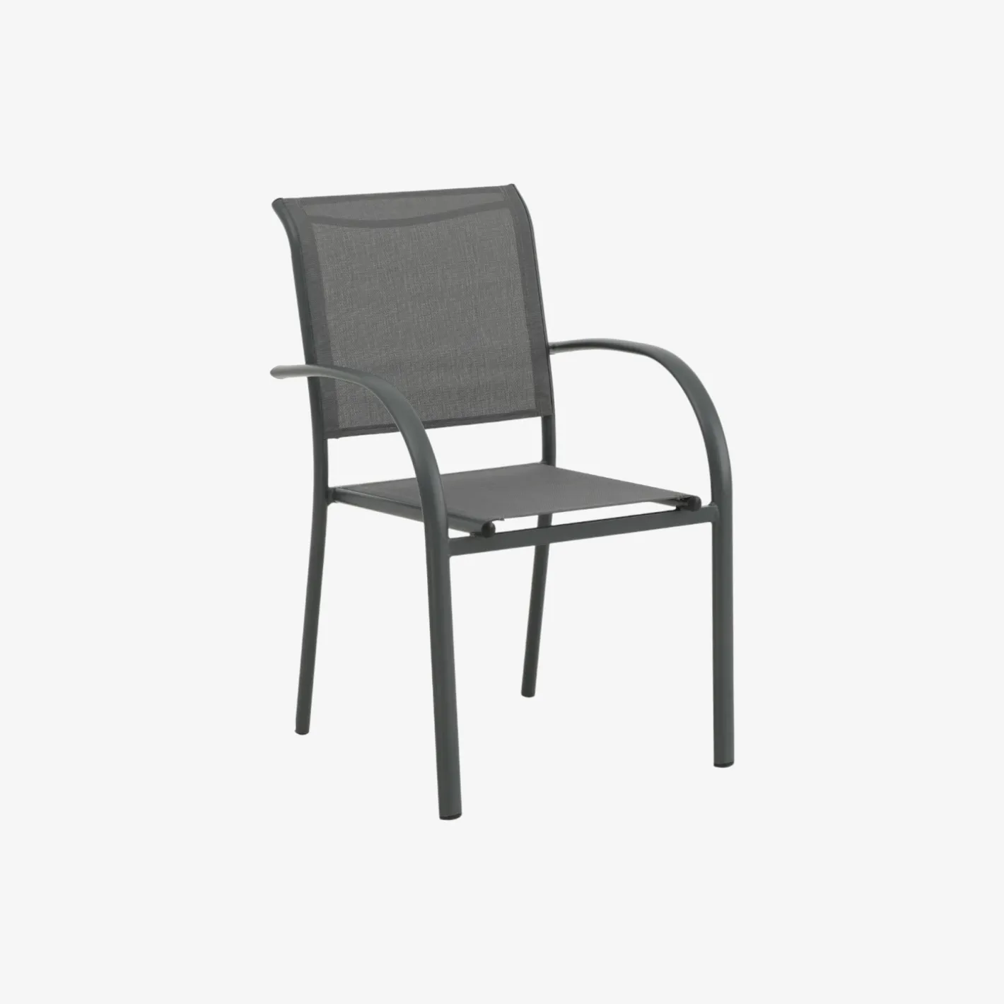 Silla de jardín de aluminio y textilene gris Tabarca 56x62x88cm^Casa Viva Best