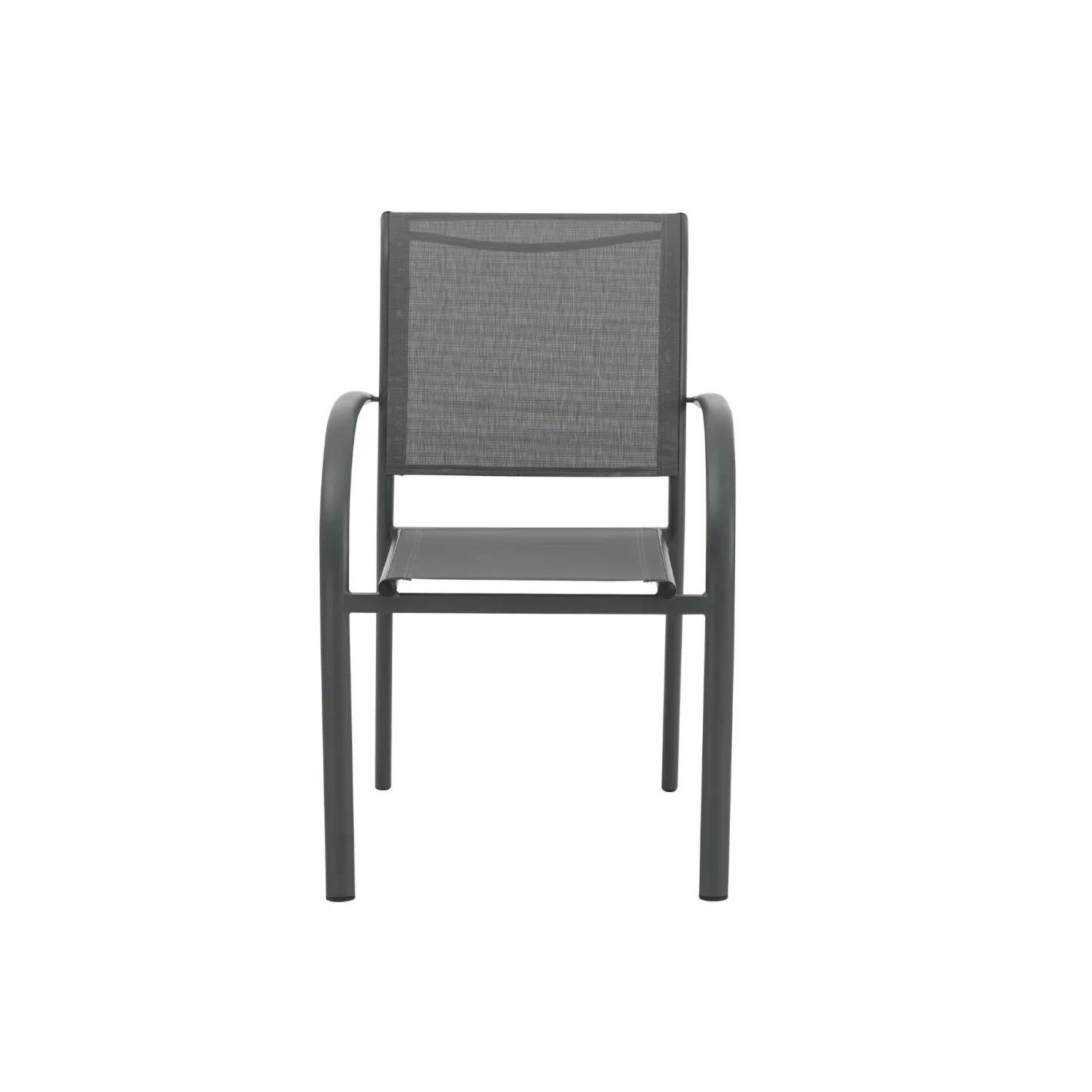 Silla de jardín de aluminio y textilene gris Tabarca 56x62x88cm^Casa Viva Best