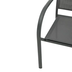 Silla de jardín de aluminio y textilene gris Tabarca 56x62x88cm^Casa Viva Best