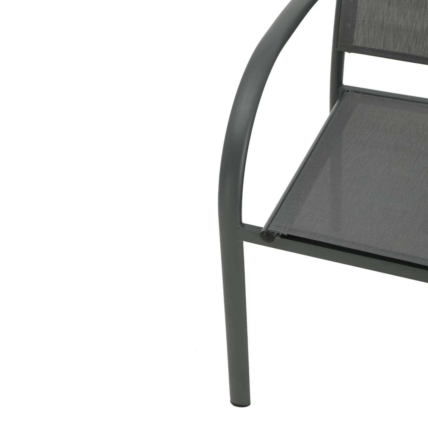 Silla de jardín de aluminio y textilene gris Tabarca 56x62x88cm^Casa Viva Best