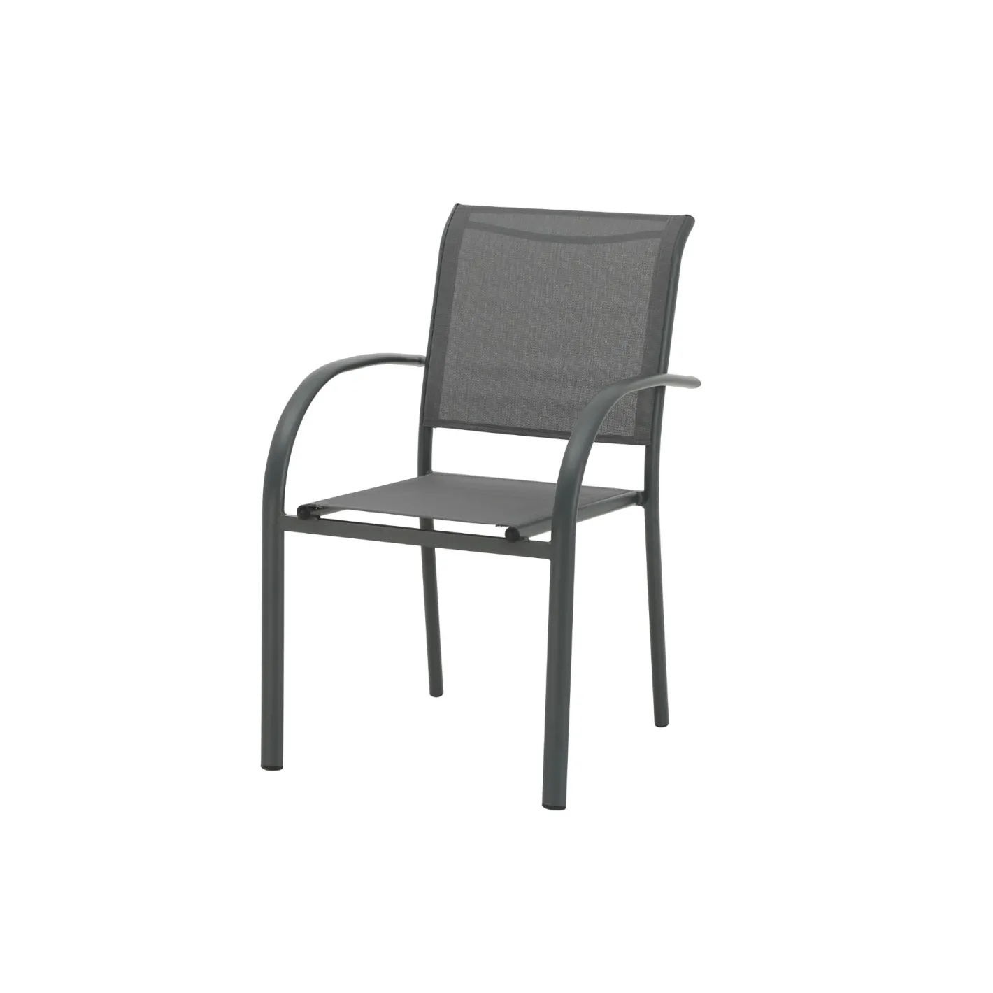 Silla de jardín de aluminio y textilene gris Tabarca 56x62x88cm^Casa Viva Best