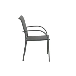 Silla de jardín de aluminio y textilene gris Tabarca 56x62x88cm^Casa Viva Best