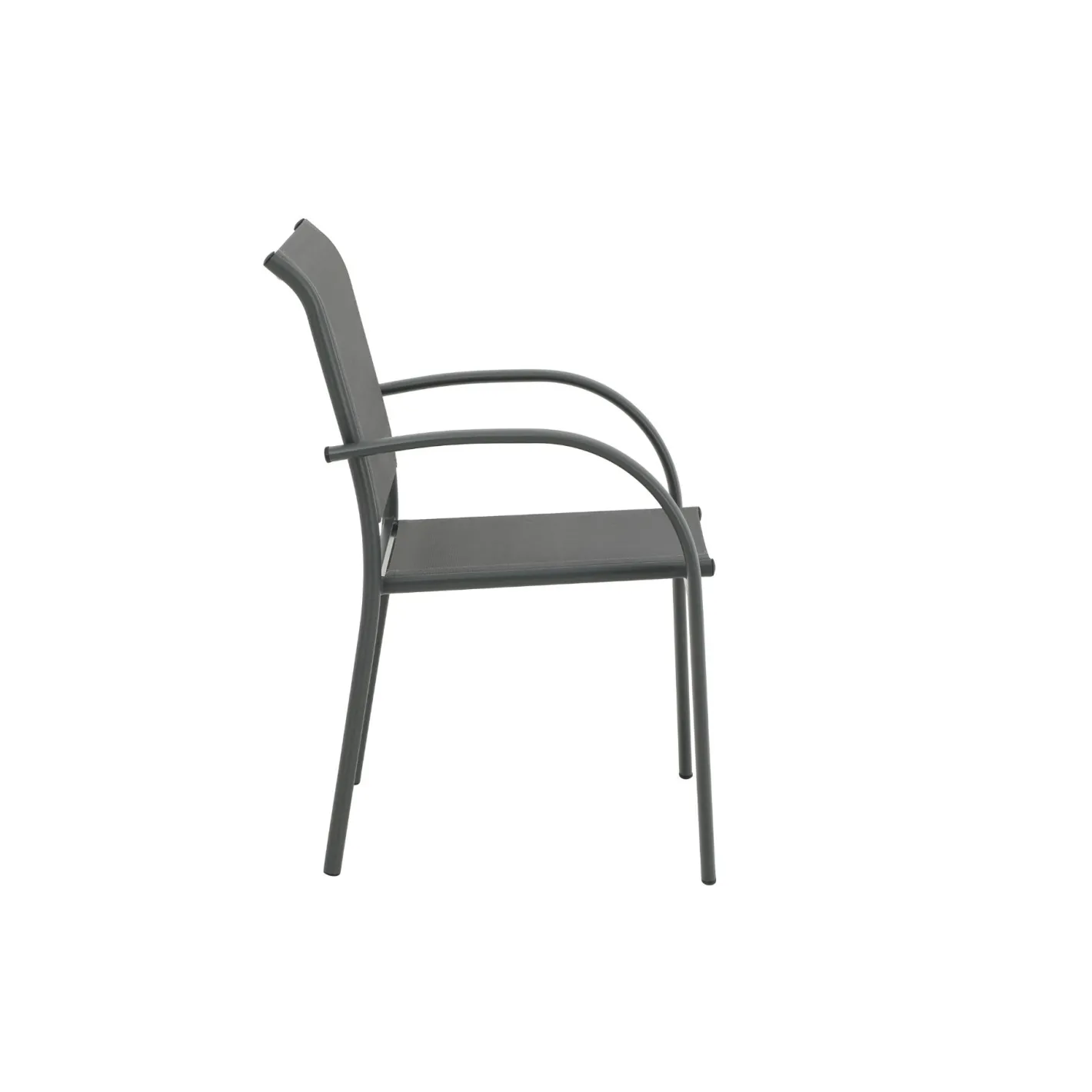 Silla de jardín de aluminio y textilene gris Tabarca 56x62x88cm^Casa Viva Best