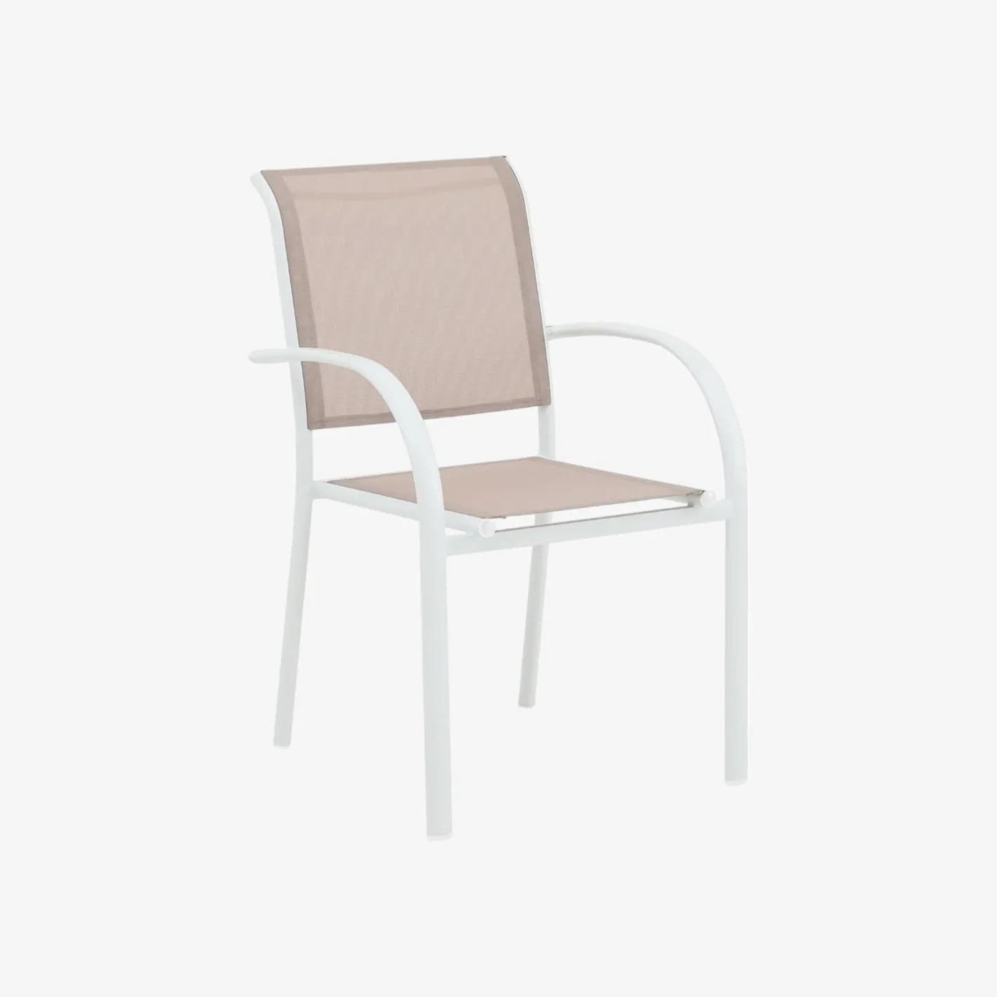 Silla de jardín de aluminio y textilene blanca Tabarca 56x62x88cm^Casa Viva