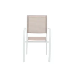 Silla de jardín de aluminio y textilene blanca Tabarca 56x62x88cm^Casa Viva