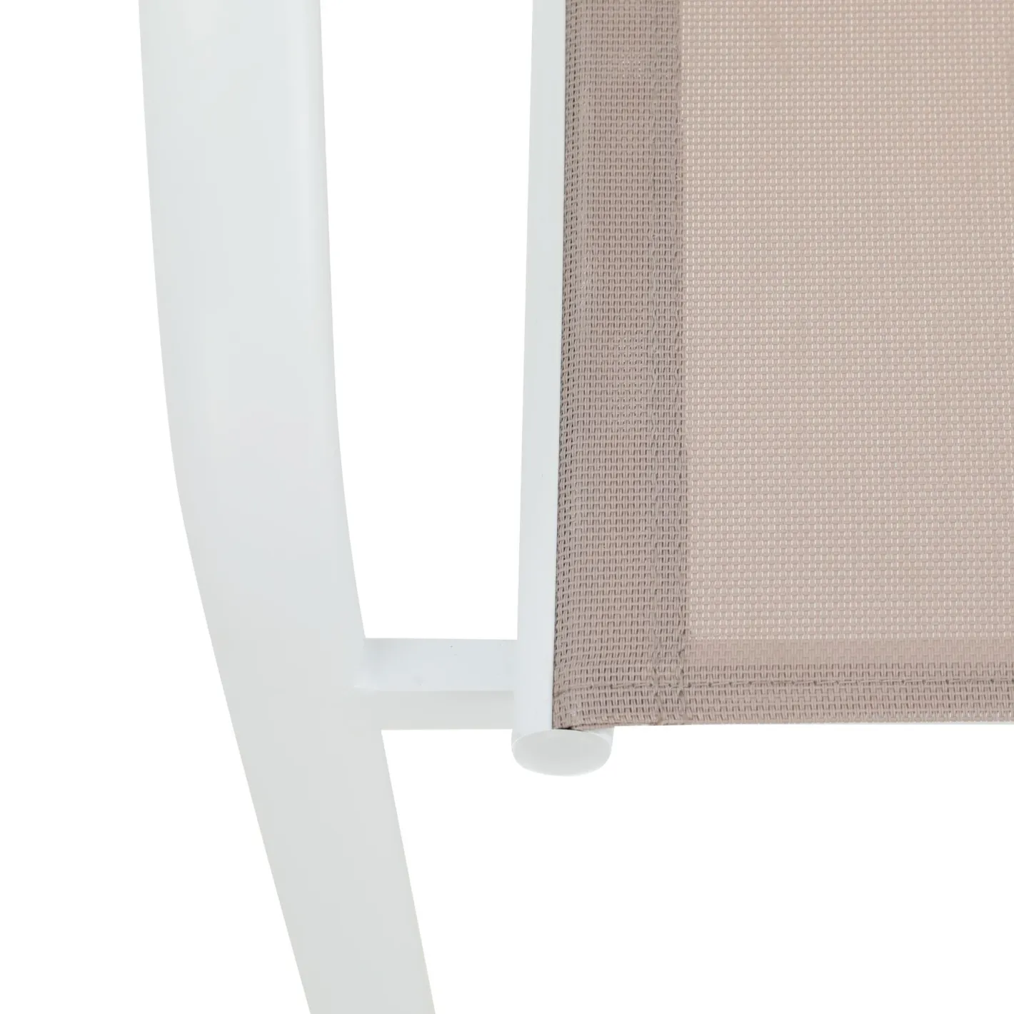 Silla de jardín de aluminio y textilene blanca Tabarca 56x62x88cm^Casa Viva