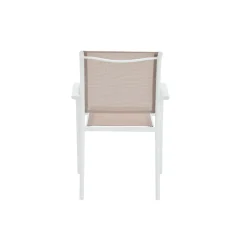 Silla de jardín de aluminio y textilene blanca Tabarca 56x62x88cm^Casa Viva