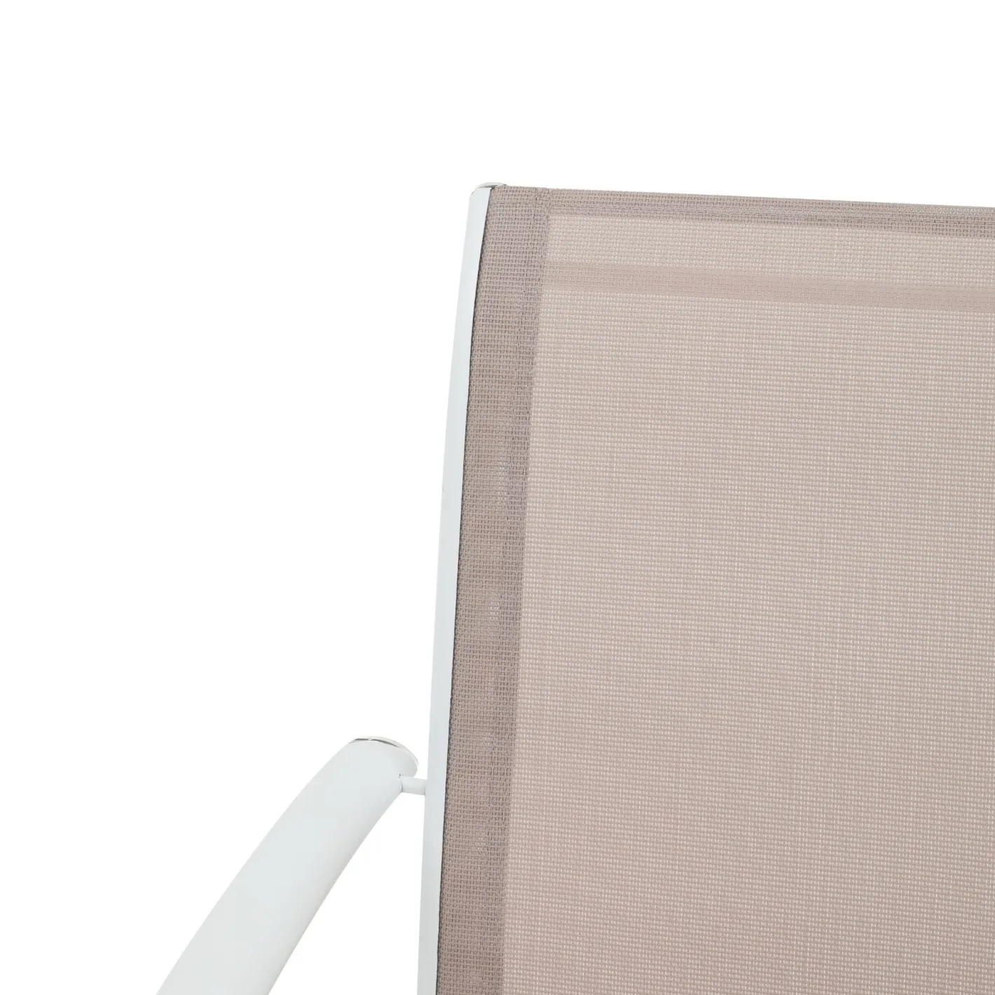 Silla de jardín de aluminio y textilene blanca Tabarca 56x62x88cm^Casa Viva