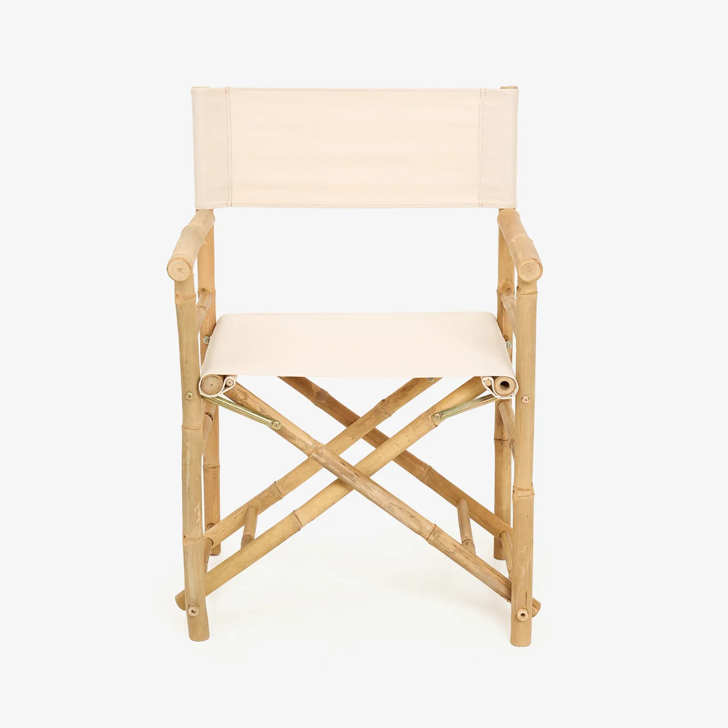 Silla de jardín de director de bambú blanca Chios 58x44x88cm^Casa Viva Online