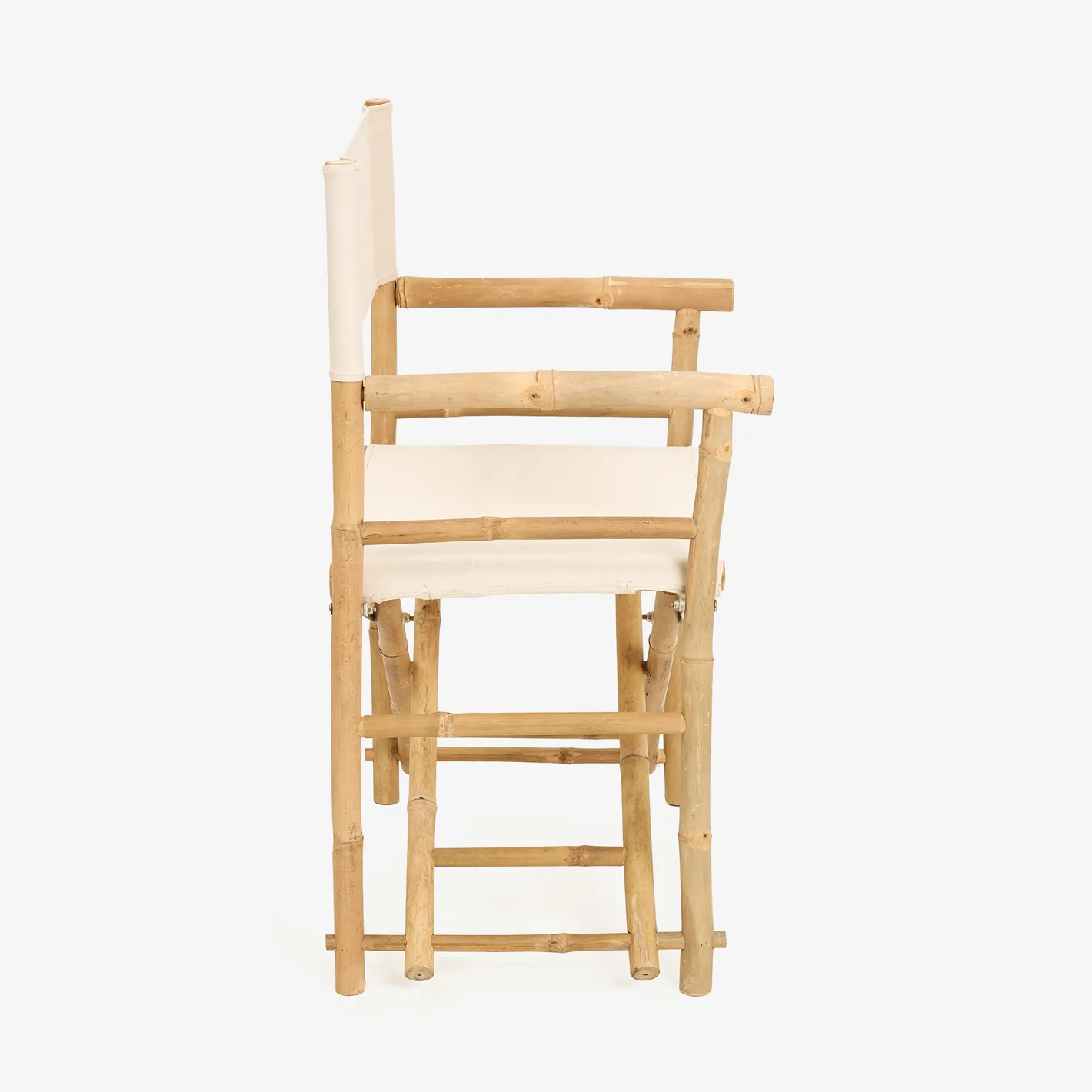 Silla de jardín de director de bambú blanca Chios 58x44x88cm^Casa Viva Online