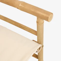 Silla de jardín de director de bambú blanca Chios 58x44x88cm^Casa Viva Online