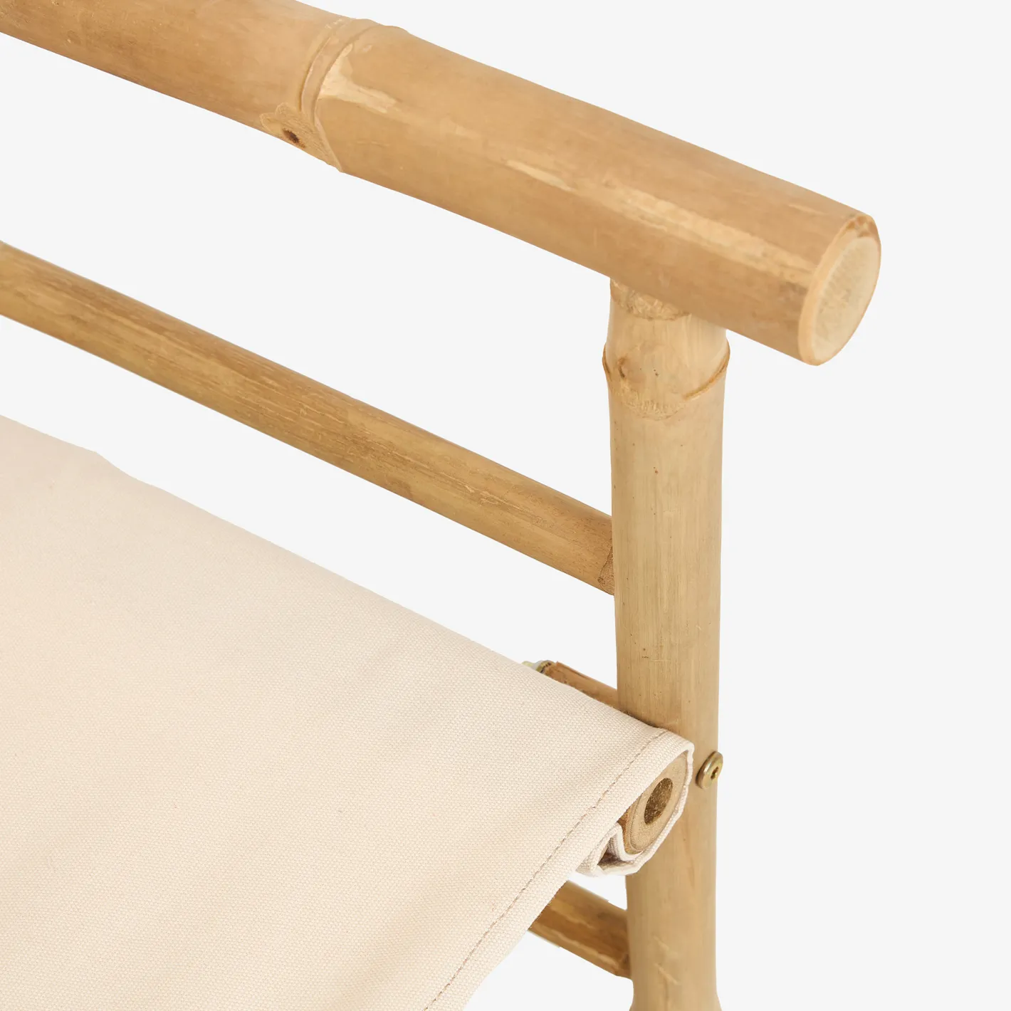 Silla de jardín de director de bambú blanca Chios 58x44x88cm^Casa Viva Online