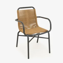 Silla de jardín de ratán sintético y aluminio Anse 55x60x79cm^Casa Viva Clearance