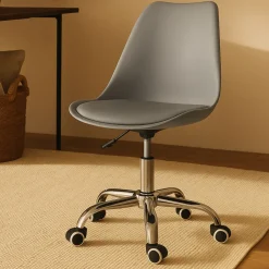 Silla de oficina con ruedas gris Tulip 48x55x45cm^Casa Viva Outlet