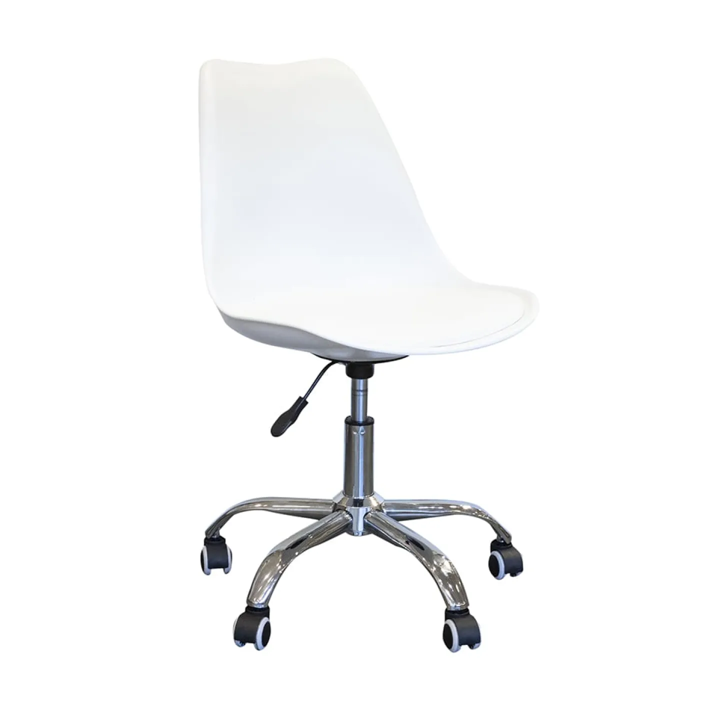 Silla de oficina con ruedas blanca Tulip 48x55x82cm^Casa Viva Best