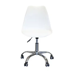 Silla de oficina con ruedas blanca Tulip 48x55x82cm^Casa Viva Best