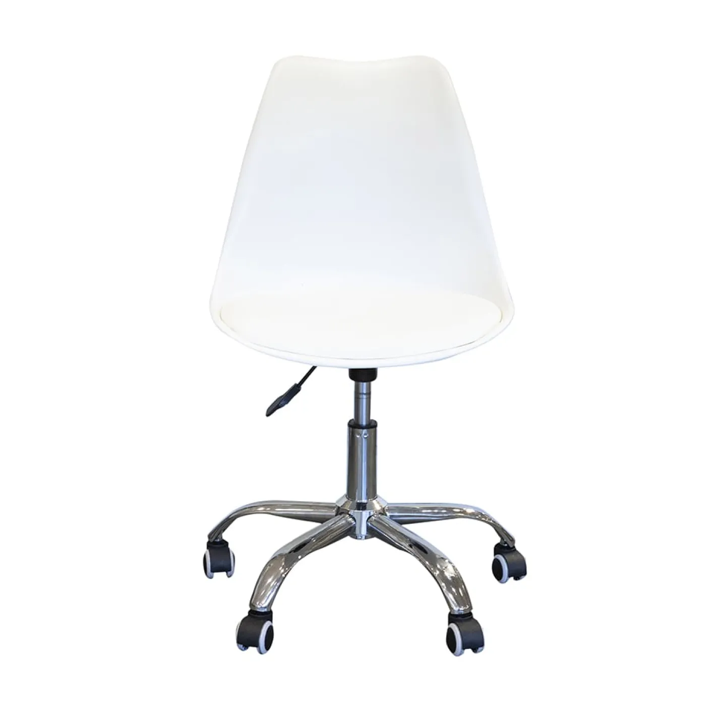 Silla de oficina con ruedas blanca Tulip 48x55x82cm^Casa Viva Best