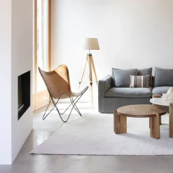 Silla mariposa de cuero y ratán marrón Katy 72x78x92cm^Casa Viva Sale