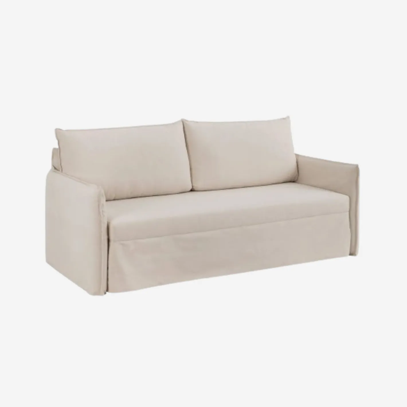 Sofá cama de algodón y lino beige 215x100x97cm^Casa Viva Clearance