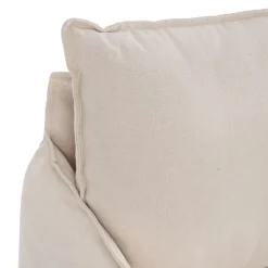 Sofá cama de algodón y lino beige 215x100x97cm^Casa Viva Clearance