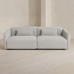 Sofá de 3 plazas de chenilla gris Ezra 216x88x70cm^Casa Viva Clearance