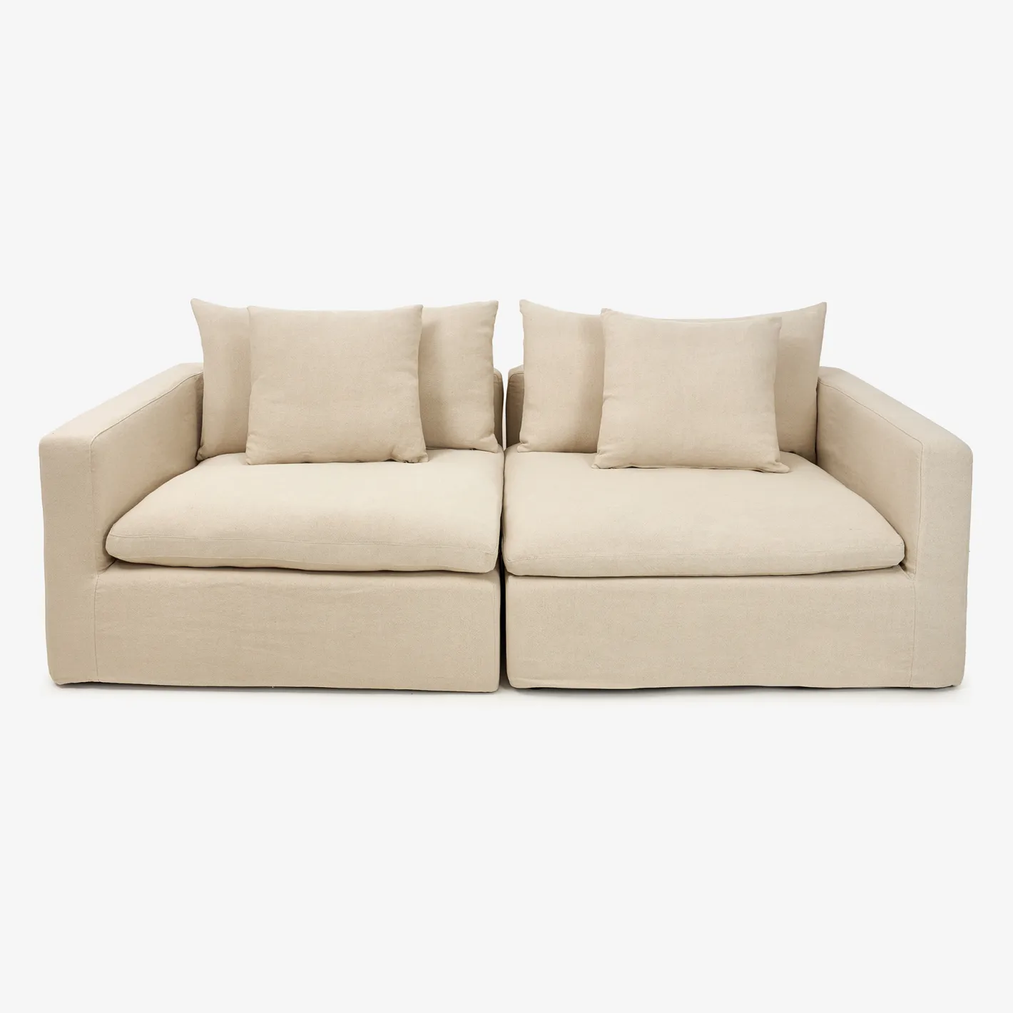 Sofá de 3 plazas de lino beige Aiden 220x110x80 Clau&Chloe^Casa Viva Sale