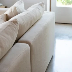 Sofá de 3 plazas de lino beige Aiden 220x110x80 Clau&Chloe^Casa Viva Sale