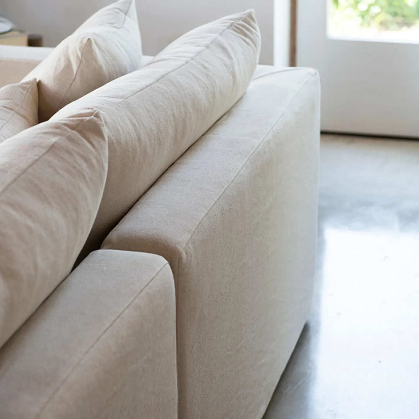 Sofá de 3 plazas de lino beige Aiden 220x110x80 Clau&Chloe^Casa Viva Sale