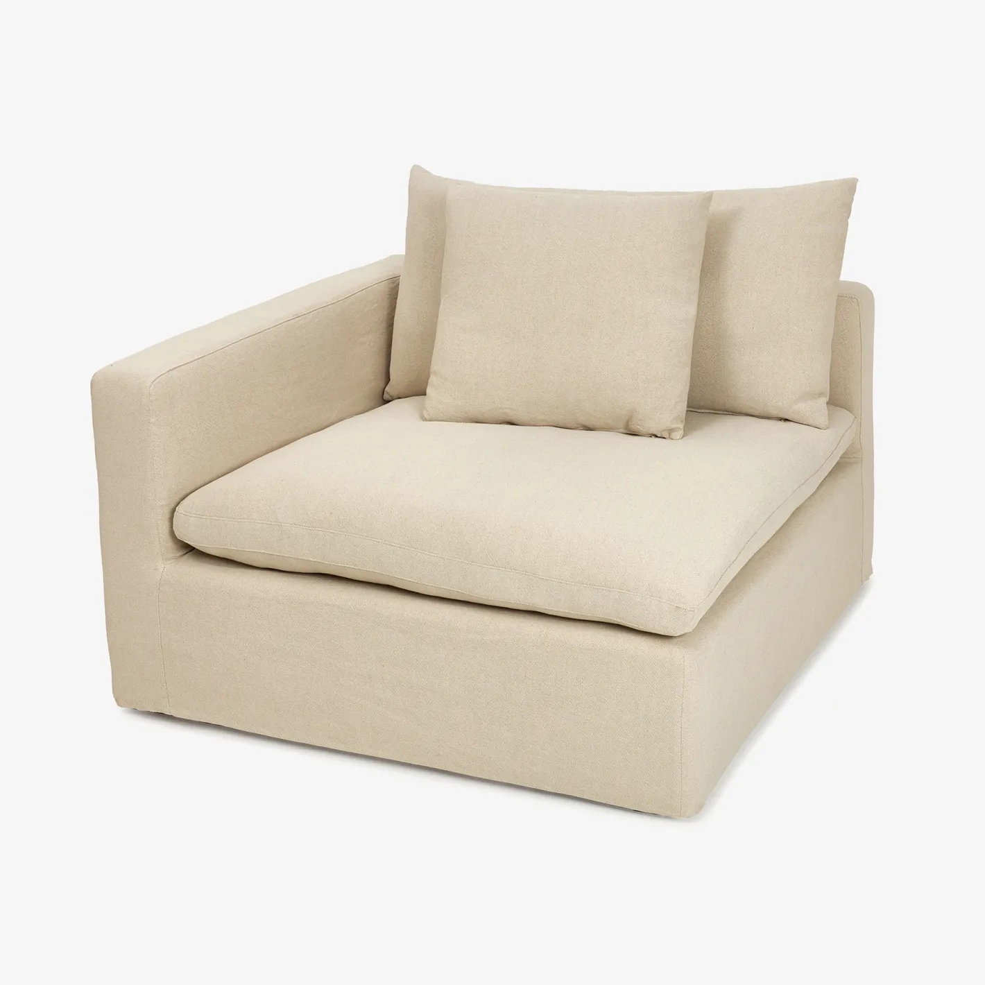 Sofá de 3 plazas de lino beige Aiden 220x110x80 Clau&Chloe^Casa Viva Sale