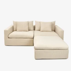 Sofá de 3 plazas de lino beige Aiden 220x110x80 Clau&Chloe^Casa Viva Sale