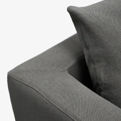 Sofá de 3 plazas de lino gris Aiden 220x110x80cm Clau&Chloe^Casa Viva Outlet