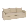 Sofá de 3 plazas de lino y algodón beige Bristol 220x95x90cm^Casa Viva Outlet