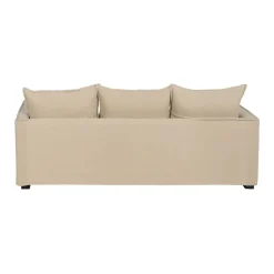 Sofá de 3 plazas de lino y algodón beige Bristol 220x95x90cm^Casa Viva Outlet