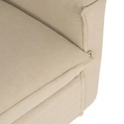 Sofá de 3 plazas de lino y algodón beige Bristol 220x95x90cm^Casa Viva Outlet