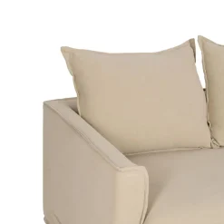 Sofá de 3 plazas de lino y algodón beige Bristol 220x95x90cm^Casa Viva Outlet