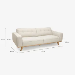 Sofá de 3 plazas Supero 227x95x78cm^Casa Viva Best