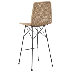 Taburete alto de ratán sintético y metal 45x41x113cm^Casa Viva Hot