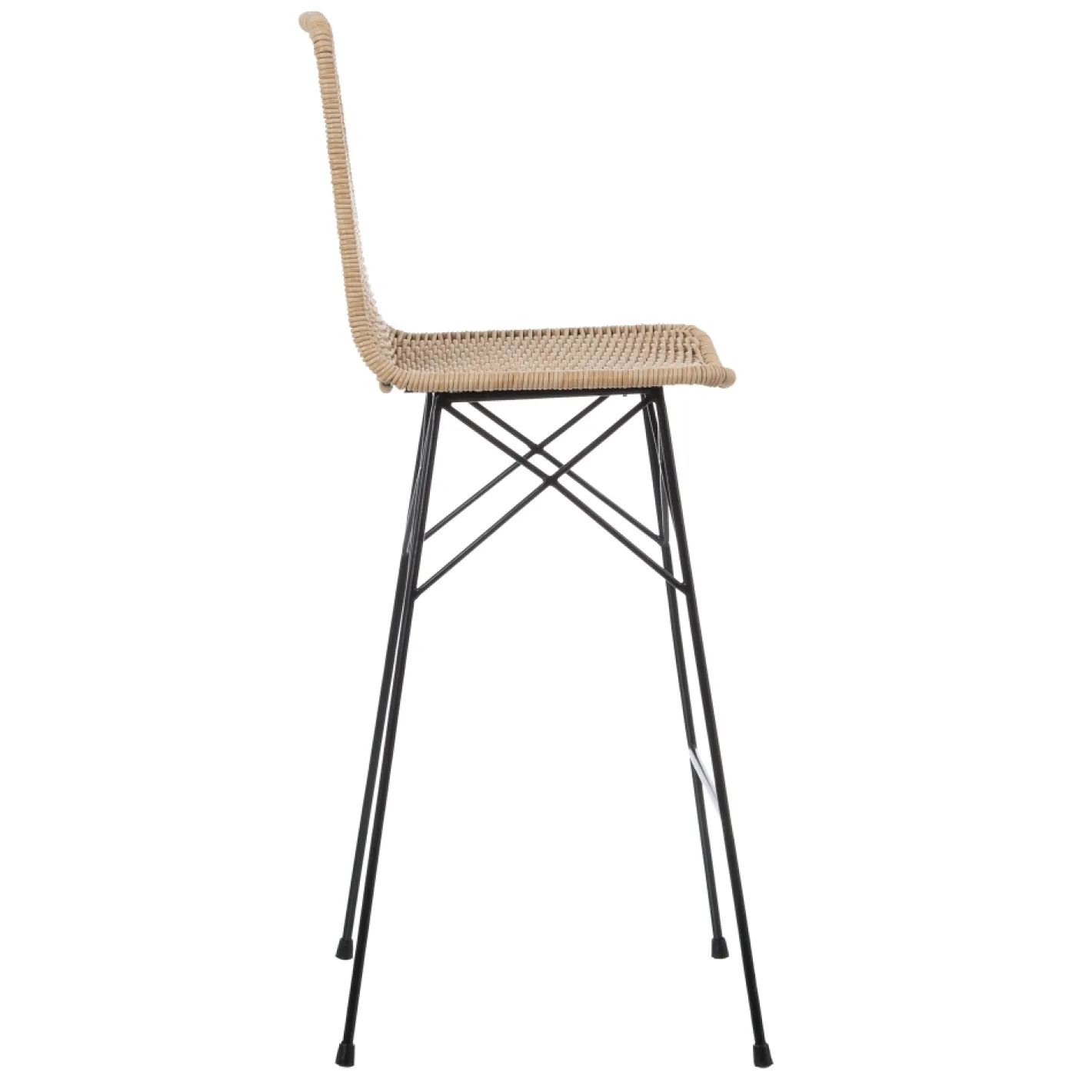 Taburete alto de ratán sintético y metal 45x41x113cm^Casa Viva Hot