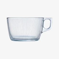 Taza jumbo de vidrio transparente Stria 50c^Casa Viva Clearance