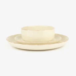 Vajilla de 18 piezas de cerámica blanca Coria^Casa Viva