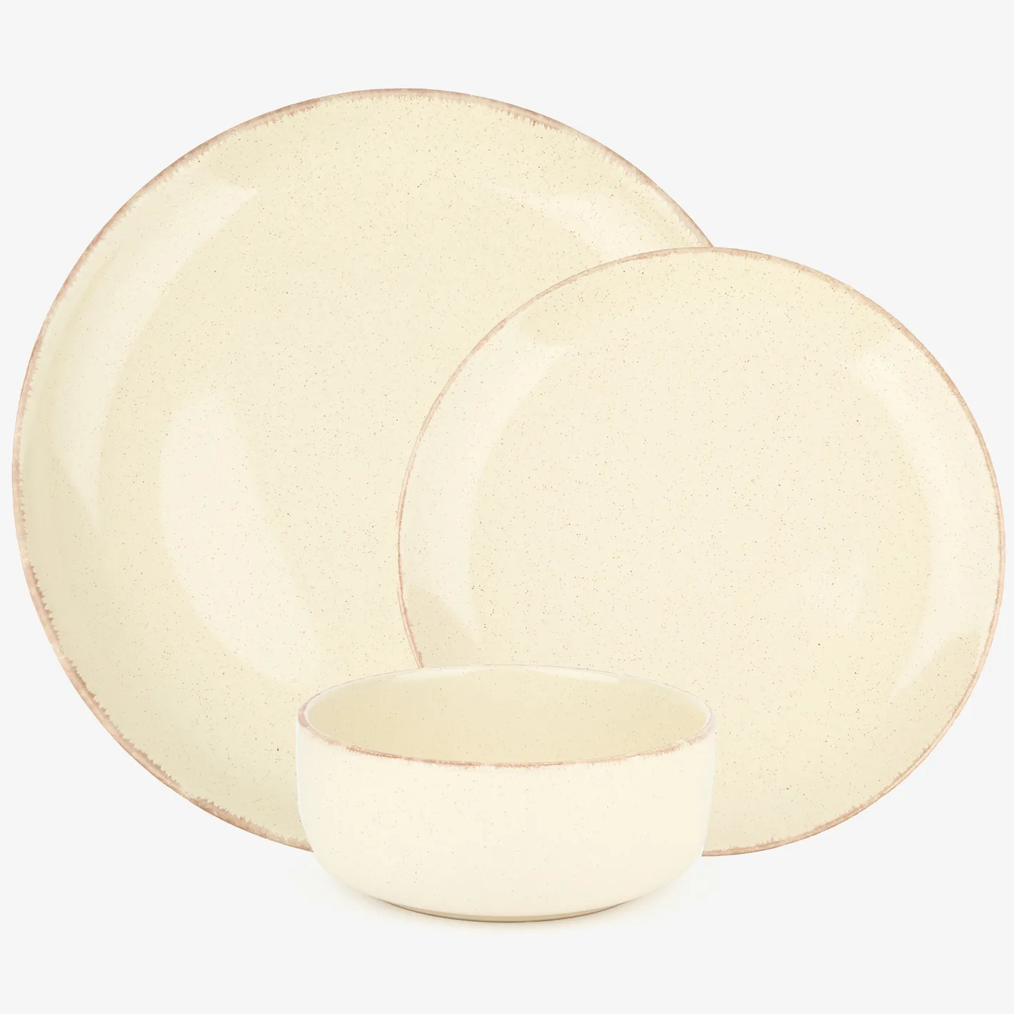 Vajilla de 18 piezas de cerámica blanca Coria^Casa Viva