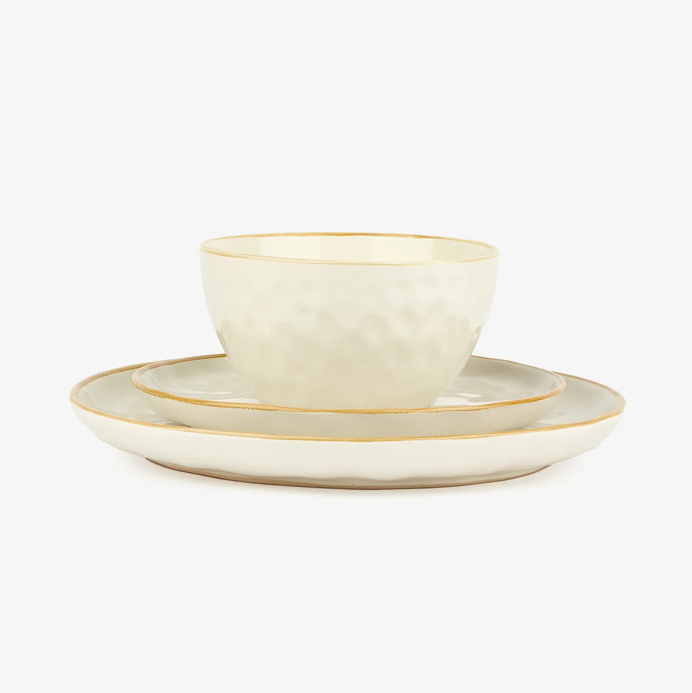 Vajilla de 12 piezas de cerámica marfil Albero^Casa Viva Outlet