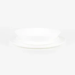 Vajilla de porcelana de 18 piezas blanca de arcopal Yelen^Casa Viva Online