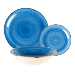Vajilla de porcelana de 18 piezas de gres azul Vita^Casa Viva Online