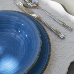 Vajilla de porcelana de 18 piezas de gres azul Vita^Casa Viva Online