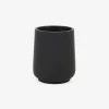 Vaso portacepillos de poliresina negro Carbon Ø8x10cm^Casa Viva