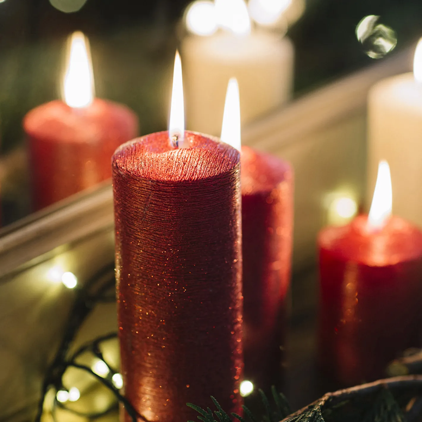 Vela decorativa pilar rojo Ø7x10cm^Casa Viva Clearance